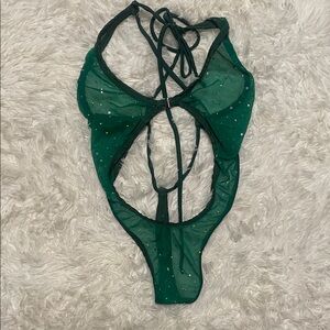 Green Sheer Bodysuit NWOT